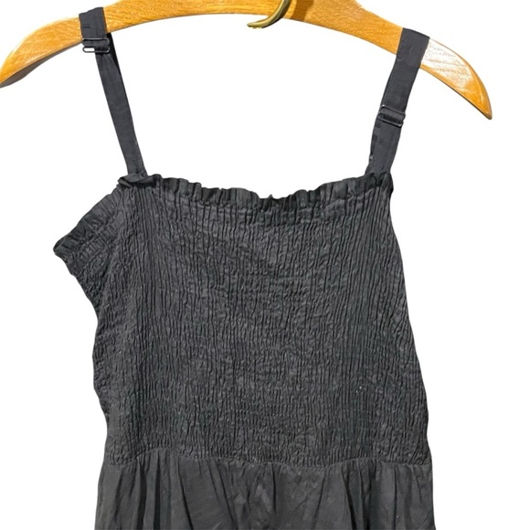 Soft Surroundings Black 100% Cotton Maxi Floral Dress Handkerchief Hem - Picture 3 of 10